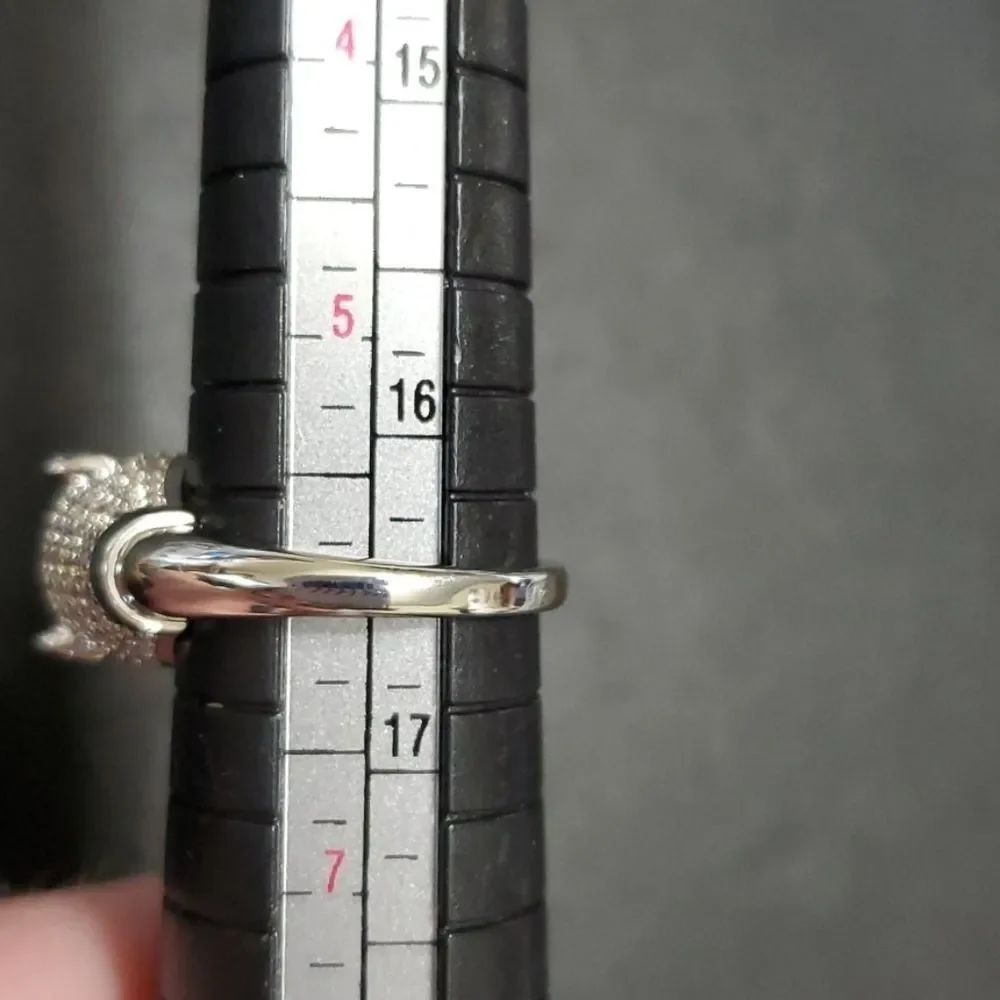 Sterling silver leopard head ring size 6
